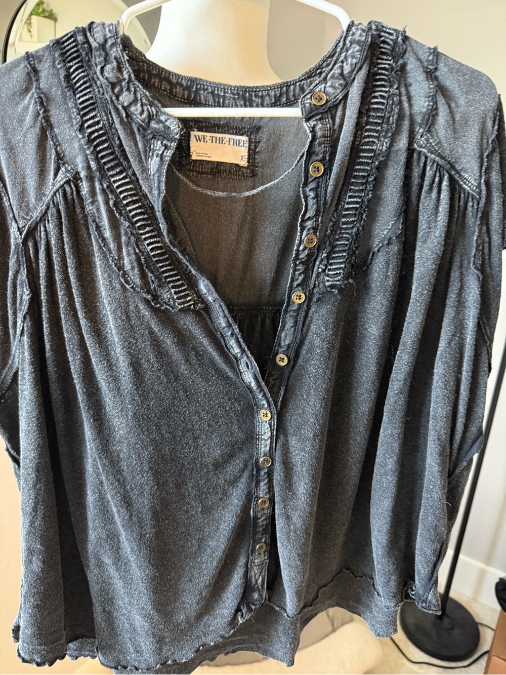 Free People Sofia Henley Tee Black Size, XS - Picture 4 of 5